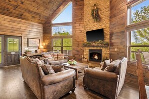 Smart TV, chimenea, videojuegos y reproductor de DVD 