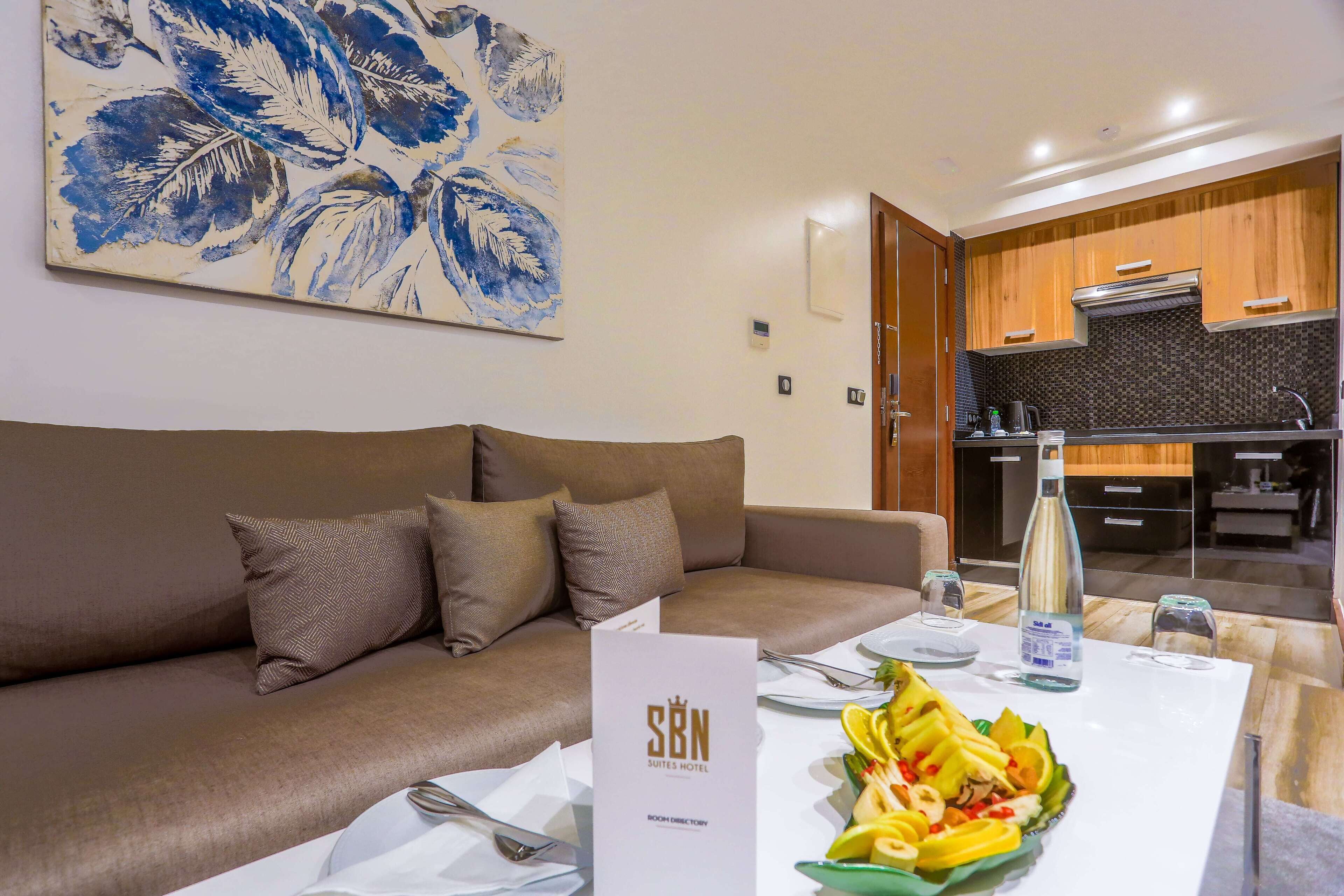 standard suite | living room | flat-screen tv, netflix, heated floors, streaming services