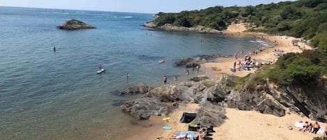 在海灘附近