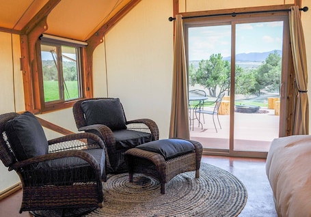 Interior. Glamping Tent Double Queen - Royal Gorge Cabins