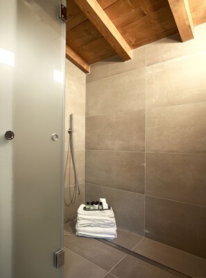 Dusche, Haartrockner, Bidet, Handtücher