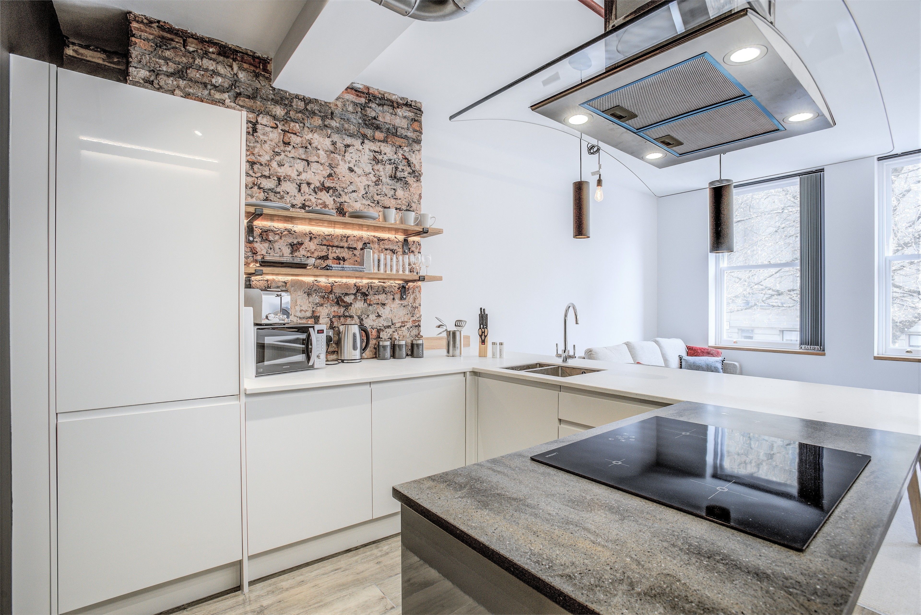 Luxury Apartment (3) | Private kitchen | Full-sized fridge, microwave, oven, stovetop