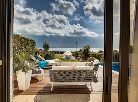 Luxury Villa, 3 Bedrooms, Private Pool, Sea View | Terrace/patio