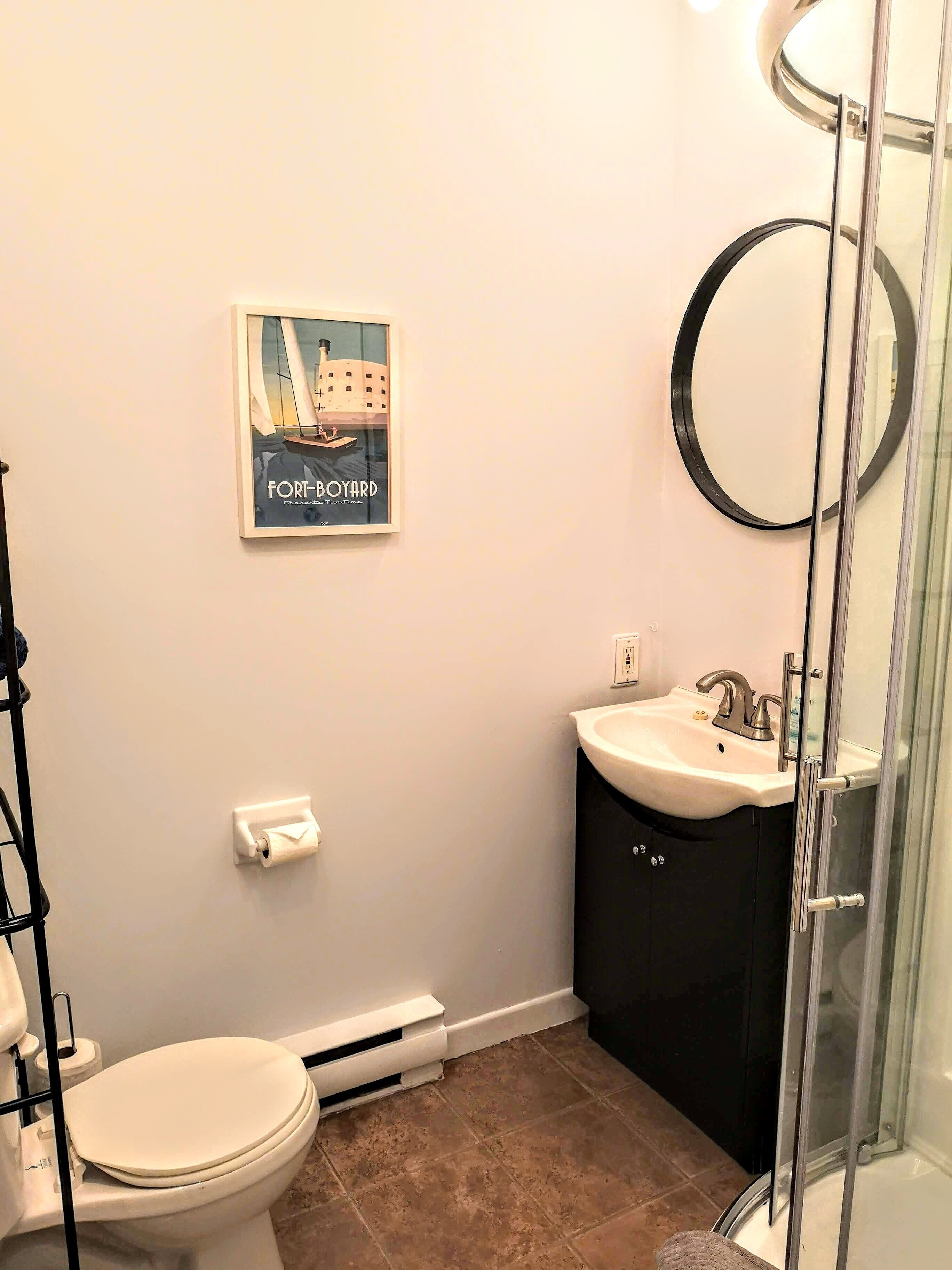 Free toiletries, hair dryer, towels, toilet paper