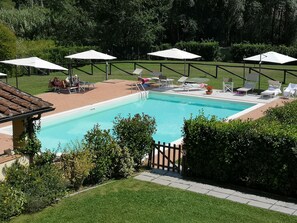 Outdoor pool - CASALE LA FATA, SMEMORINA splendid apartment facing the pool, sleeps 5 (camaiore)