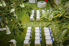 Outdoor banquet area