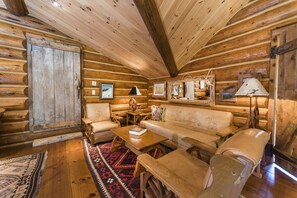 Smart TV, fireplace, DVD player, video library
