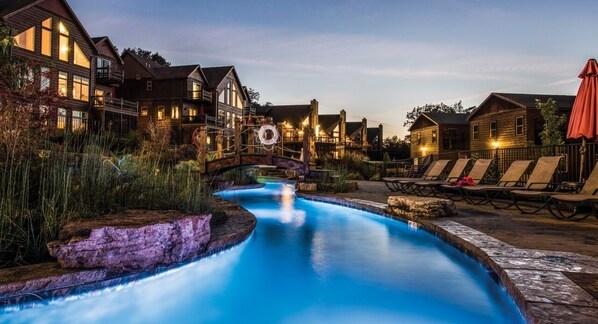 An infinity pool, a heated pool