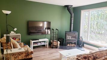 Smart-TV, Kamin, DVD-Player, Videothek
