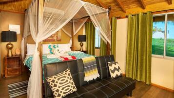1 bedroom, desk, iron/ironing board, travel crib