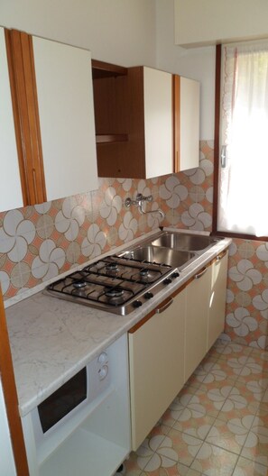 Kühlschrank, Mikrowelle, Kochgeschirr/Geschirr/Besteck