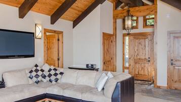 Flachbildfernseher, Kamin, DVD-Player