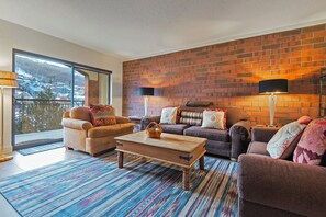 Televisio, takka, DVD-soitin, videokirjasto