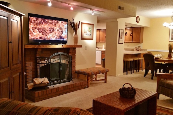 Living Room - Netflix/Amazon/cable/Blu-Ray, fireplace (logs avail.), A/C