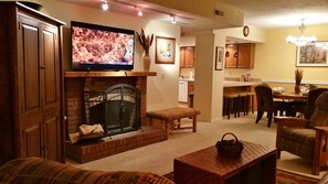 TV, fireplace, DVD player