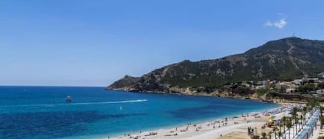 Plage à proximité, chaises longues