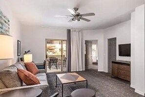 TV, fireplace, DVD player, stereo