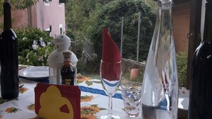 A dining table set outdoors with a view of a building and trees in the background. - A family atmosphere for an unforgettable holiday - Storm Room (Tresana)