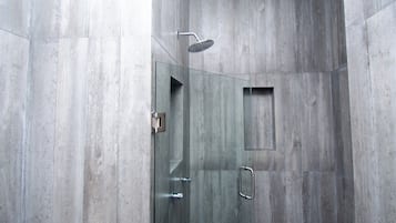 Superior Suite, Pool View | Bathroom | Shower, hair dryer, towels, soap