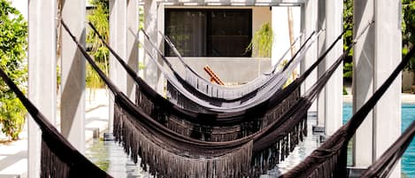 2 outdoor pools, open 9:00 AM to 10:00 PM, sun loungers