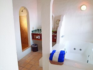 Hair dryer, towels, toilet paper
