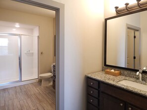 Hair dryer, towels, toilet paper