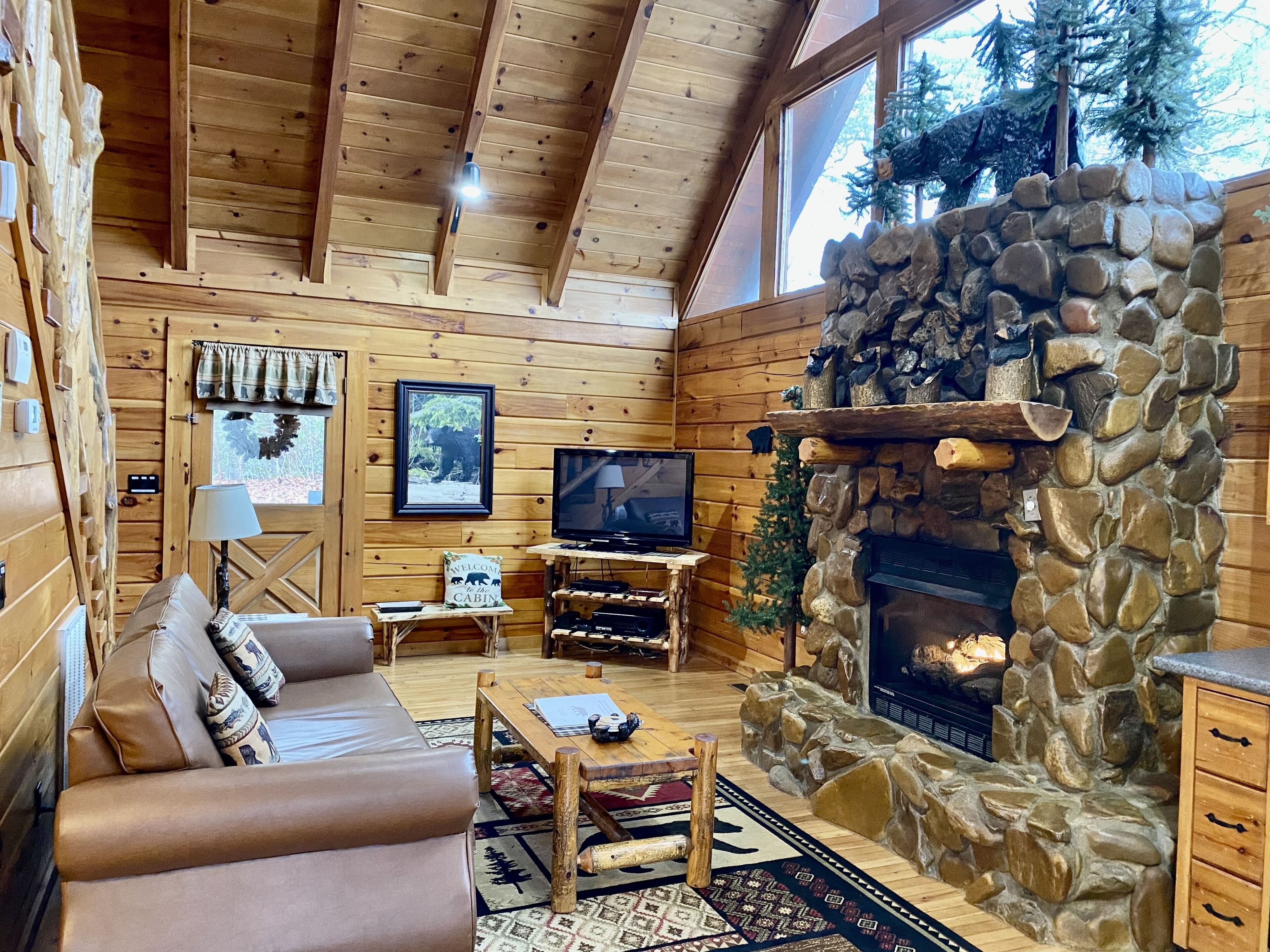 Een smart-tv, een open haard, videogames en een dvd-speler