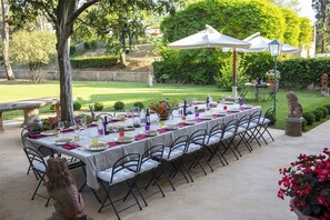 Outdoor banquet area