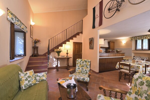 TV, fireplace, foosball