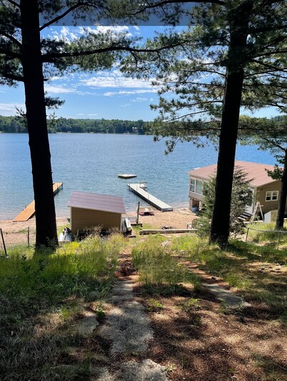 Crystal clear lake with a  private beach and gorgeous views