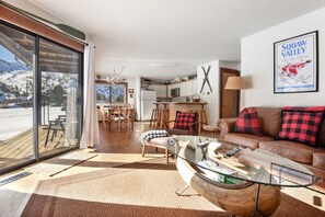 TV, fireplace - Serene Condo by Palisades Base and Golf Course (Olympic Valley)