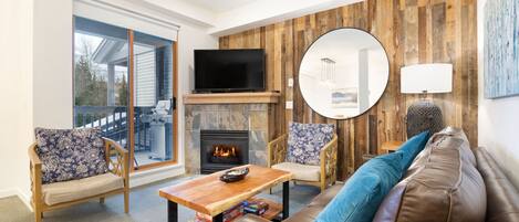 Télévision, cheminée