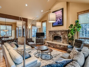 TV, fireplace, table football, offices