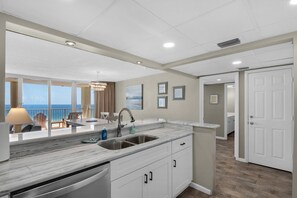Private kitchen - Tower 3, 2 bedroom at Long Beach Resort! Beautiful unit! (Panama City Beach)