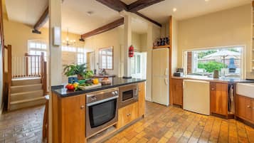 Microwave, oven, dishwasher, high chair