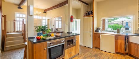 Microwave, oven, dishwasher, high chair
