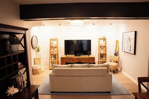 Smart TV, video games, DVD player, table football