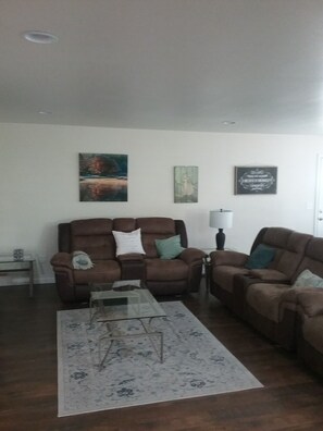 Smart TV, fireplace, video games, table football