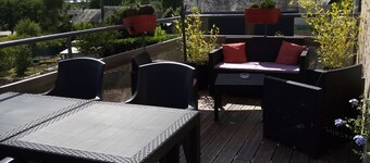 cottage in height with balcony. 1 bedroom