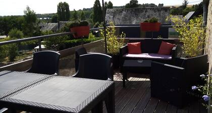 cottage in height with balcony. 1 bedroom