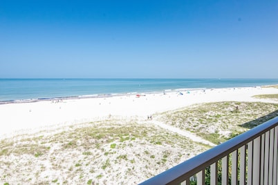 A perfect view from your balcony...just the right amount of sand, sea and sky