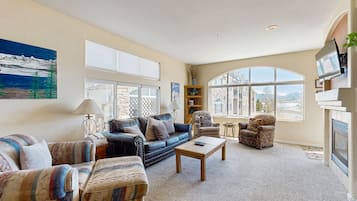 TV, fireplace, DVD player