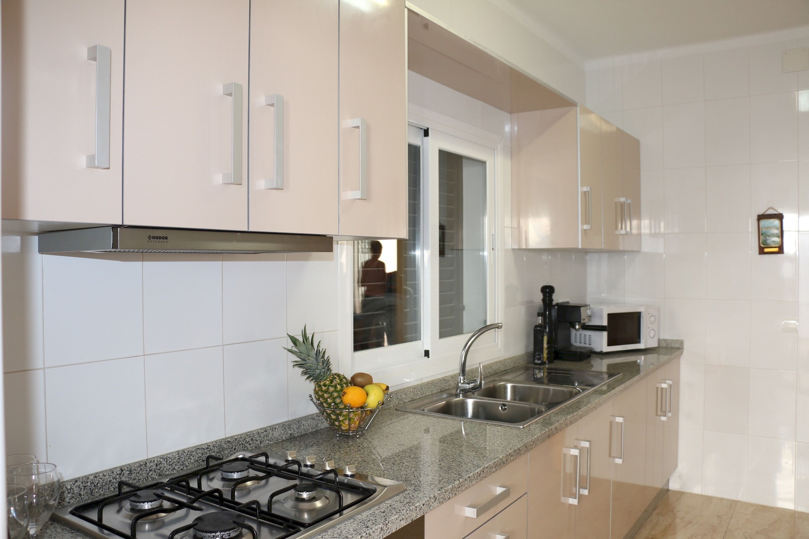 Fridge, microwave, oven, coffee/tea maker