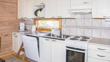 Jääkaappi, mikroaaltouuni, uuni, astianpesukone