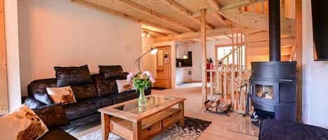 Televisión y chimenea