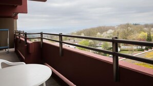 A balcony with a view of a town and mountains. - Wiesenblick (A706) by Interhome (Lahnstein (Koblenz))