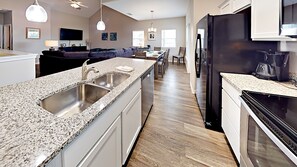 Fridge, microwave, stovetop, dishwasher