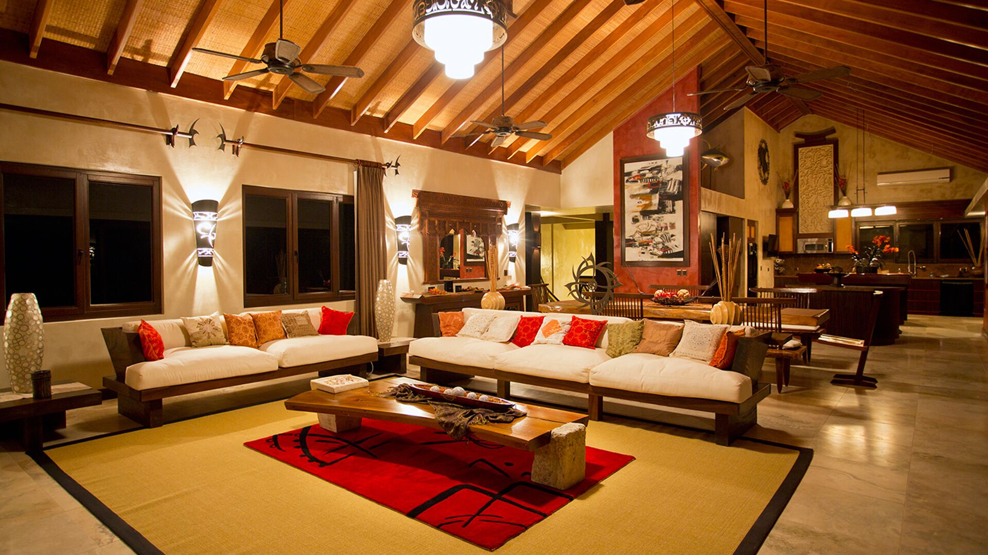 Spacious living areas .