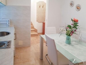 Fridge, microwave, toaster, highchair