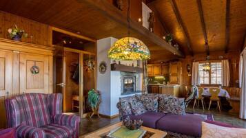 Télévision, cheminée, lecteur de DVD